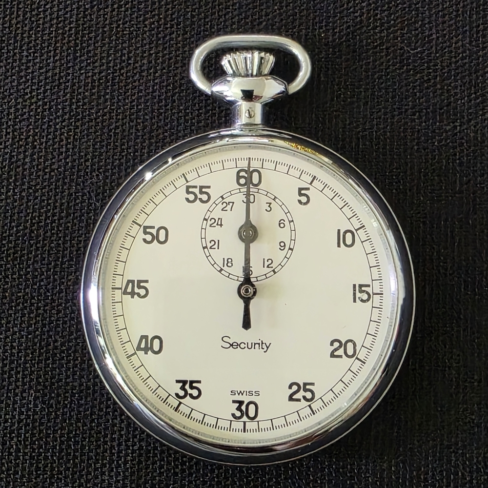 VTG Security By Jules Racine & Co. Manual 49mm Stop Watch Swiss WORKS - Picture 1 of 7